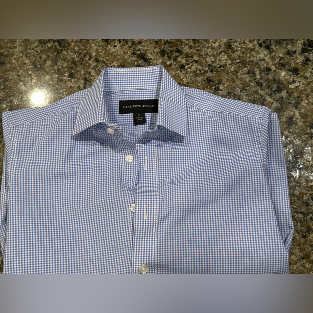 Boys Saks Fifth Avenue gingham dress shirt